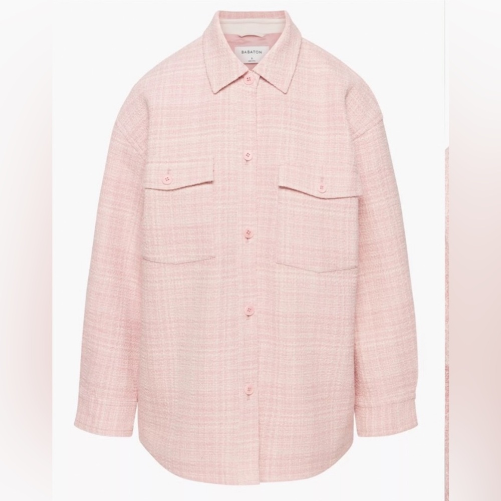 Aritzia Babaton Joan Shirt Jacket Pink Size 1